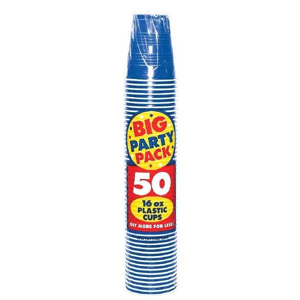 Big Party Pack Bright Royal Blue 18oz Plastic Cups
