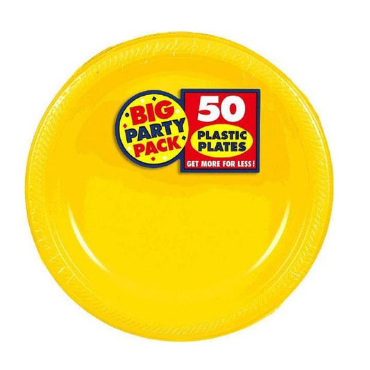 Yellow Sunshine Big Party Pack 7in Round Plastic Plates