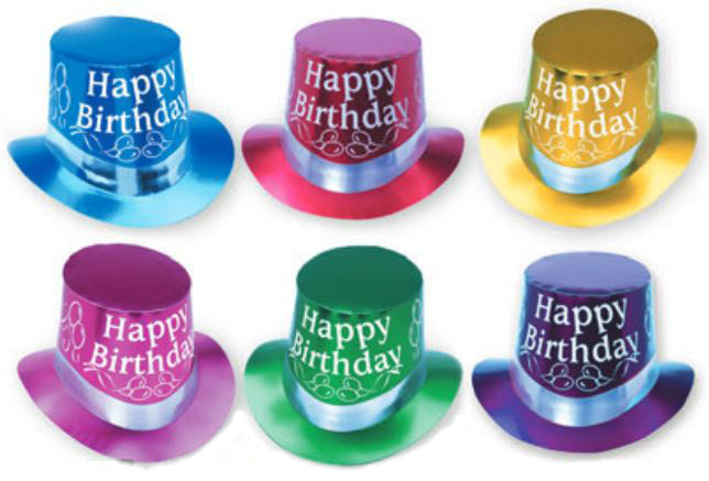 Happy Birthday Foil Top Hat