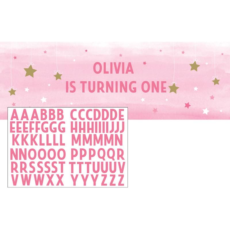 One Little Star Girl Banner 60in