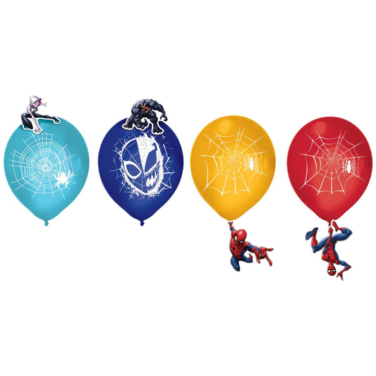 Spider-Man Webbed Wonder 12in Latex Balloon Decorating Kit 6 Ct