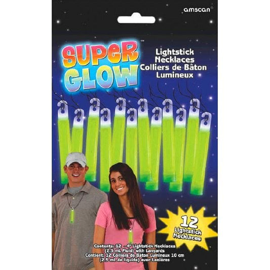 Glow 4in Sticks - Green 12ct