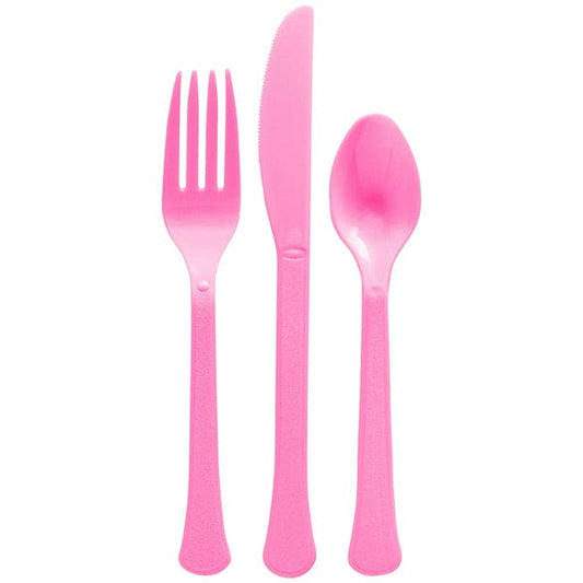 Heavy Weight Cutlery Assorted - Bright Pink