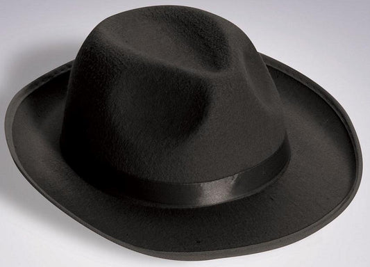Satin Black Fedora Hat