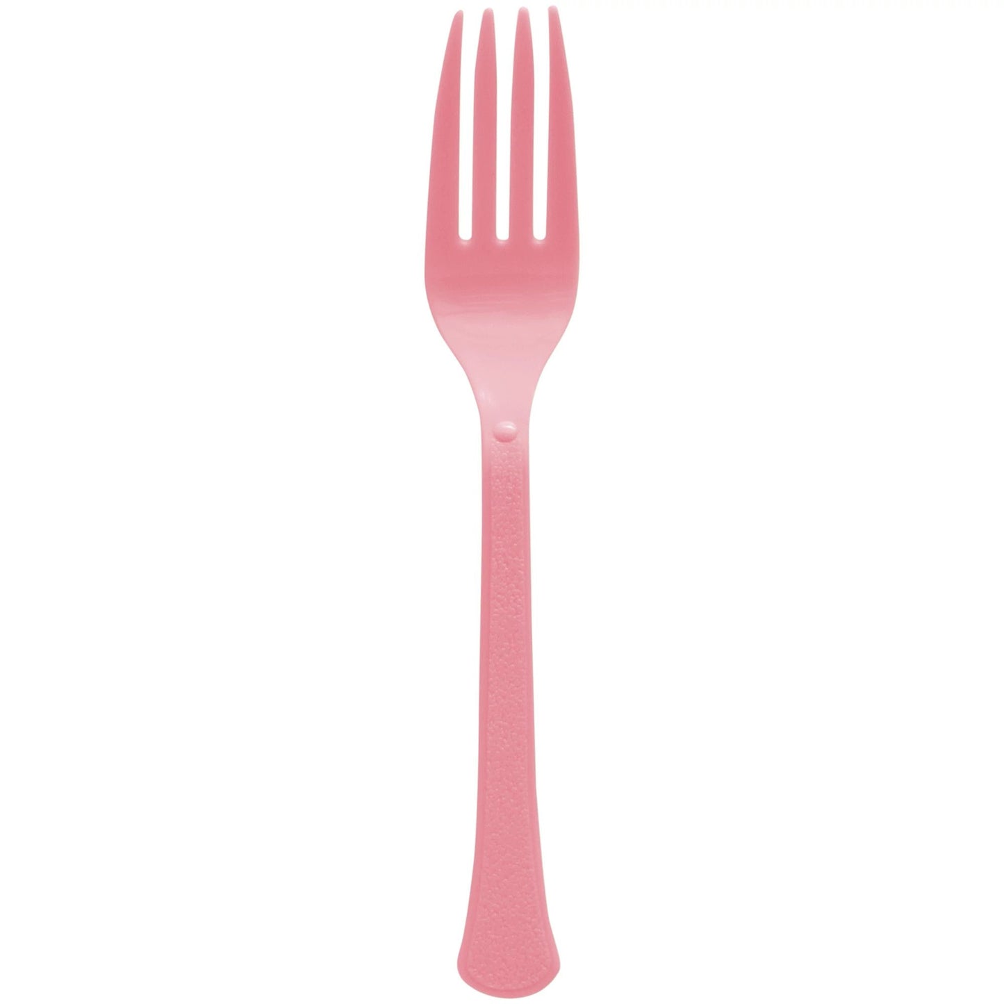 Reusable Plastic Forks, High Ct. - New Pink 50ct