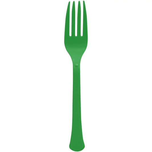 Boxed, Heavy Weight Forks - Festive Green