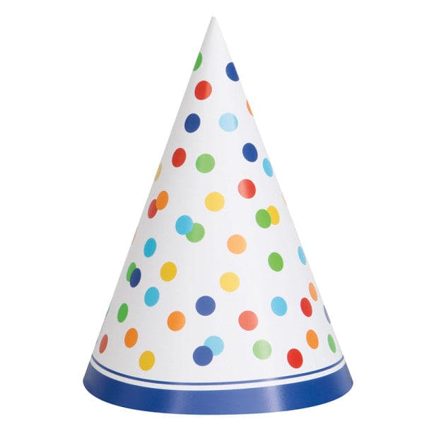 Rainbow Polka Dot Party Hats