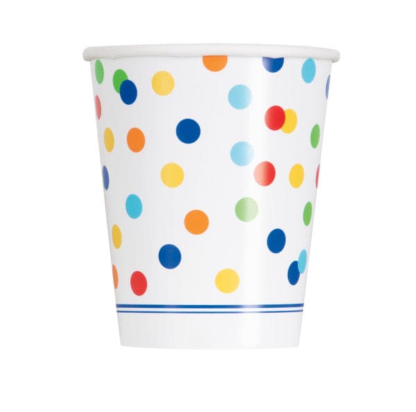 Rainbow Polka Dot 9oz Paper Cups