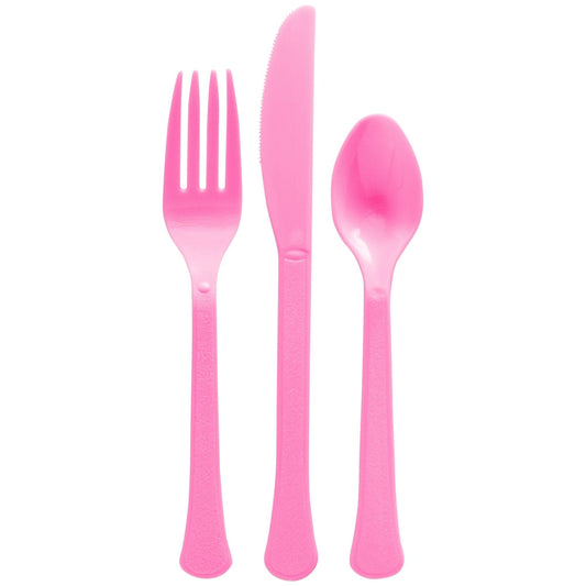 Heavy Weight Cutlery Asst., High Ct. - Bright Pink 200 Ct