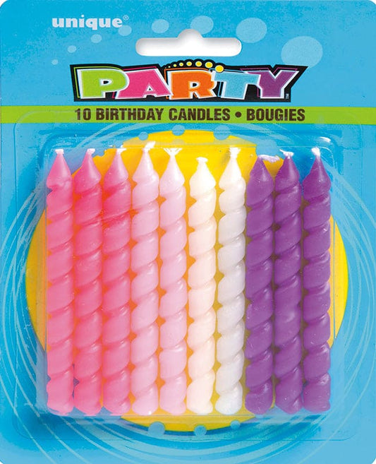 Pink/Purple Spiral Birthday Candles