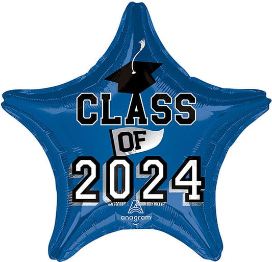 Class Of 2024 Blue 19in Metallic Balloon