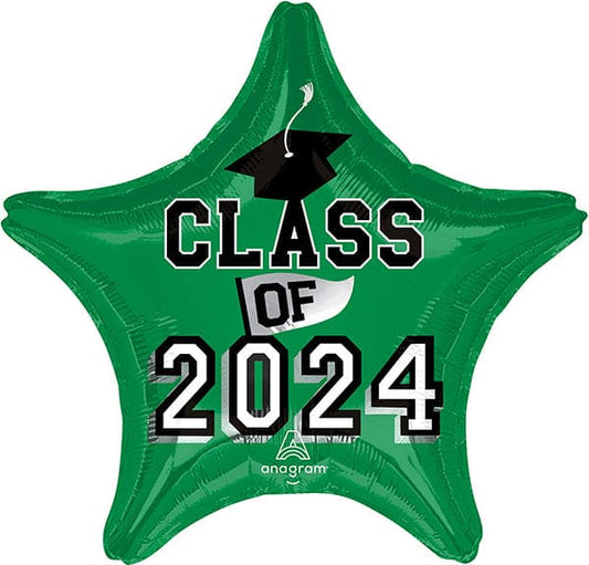 Class Of 2024 Green 19in Metallic Balloon