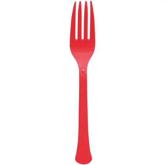 Reusable Plastic Forks, High Ct. - Apple Red 50ct