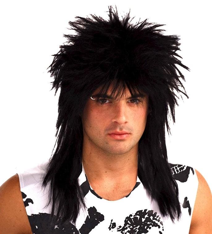 Unisex Rock Star Adult Black Wig