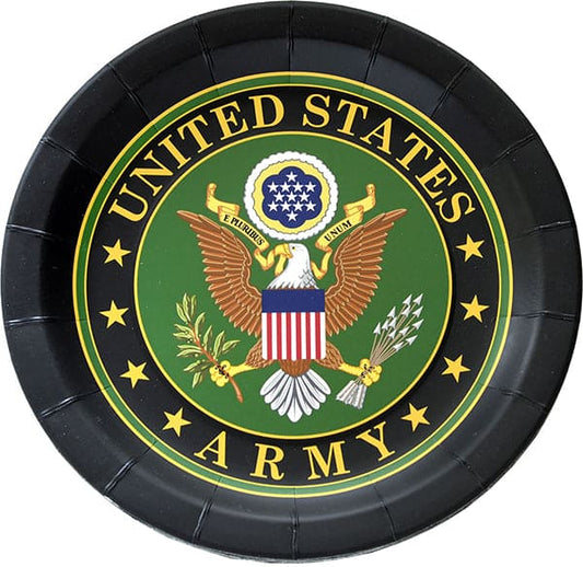 United States Army 9in Round Dinner Paper Plates 8ct