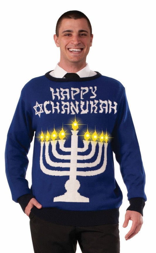 Lite-Up Menorah Chanukah Sweater