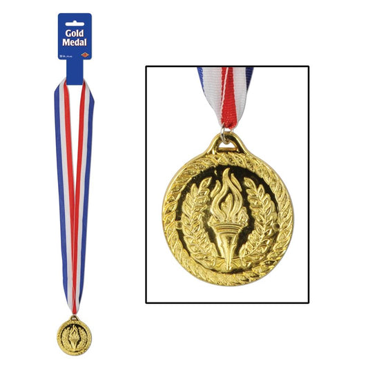 Olympic Gold 2in Medal w/ 30in Ribbon