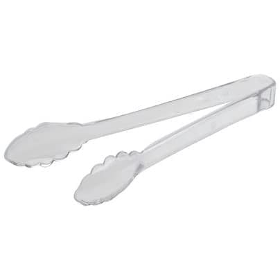 Scalloped Clear Tongs 9in