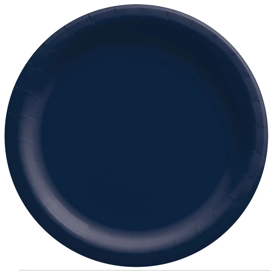 Extra Sturdy Navy Blue 10in Dinner Paper Plate, 50 ct