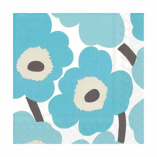 Unikko Turquoise Beverage Napkins 20ct