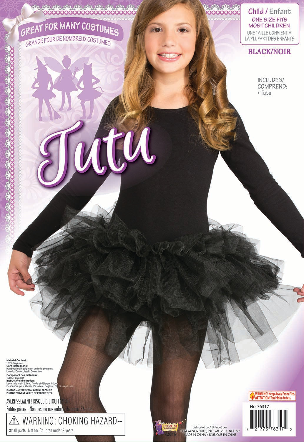 Child Fluffy Ballerina Black Tutu