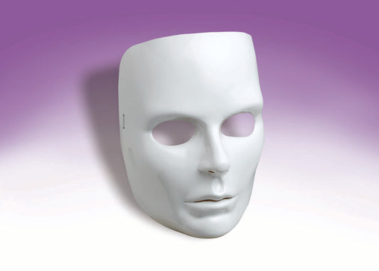 White Full Feminine Female Plastic Face Mask