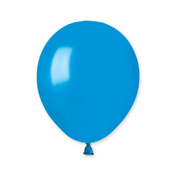 5" Latex Balloon Metallic Light Blue 100 Ct