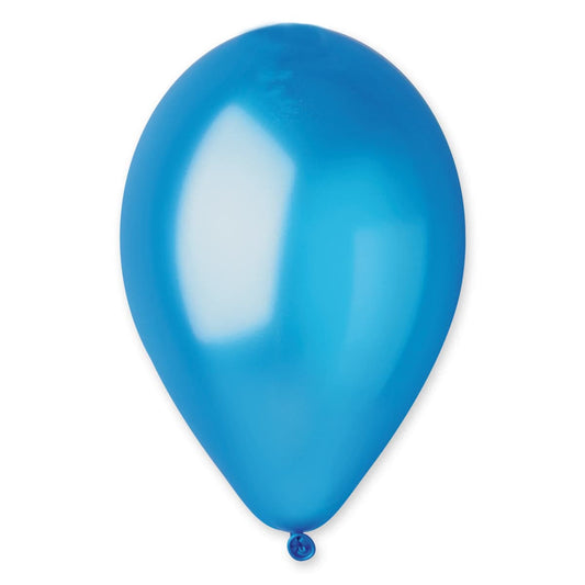 12" Latex Balloon Metallic Blue 50 Ct