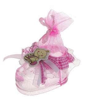 Acrylic Baby Bootie Holder - Pink
