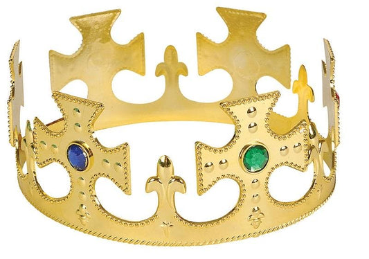 Gold Jeweled Prince King or Queen Crown