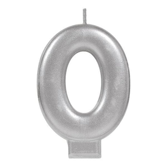 Numeral #0 Metallic Candle - Silver