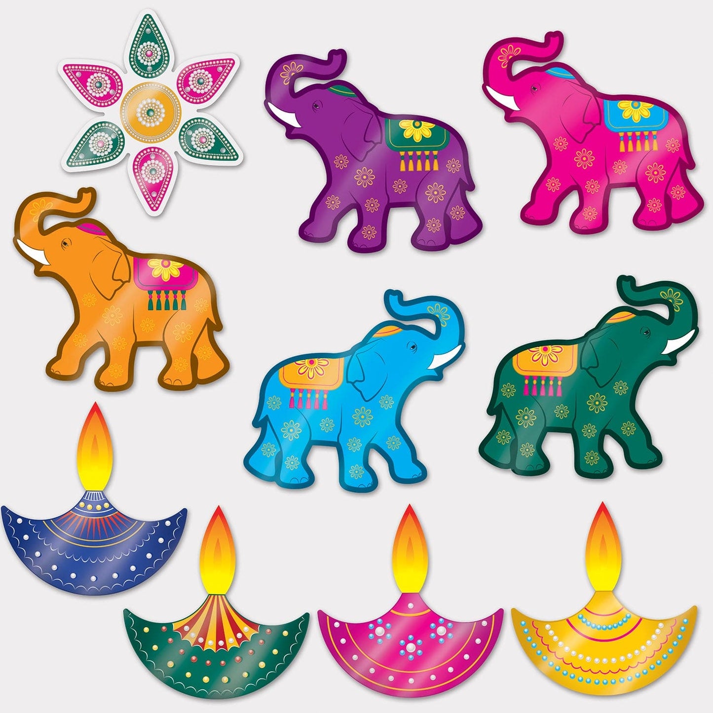 Diwali Colorful Foil Cutouts 10 ct.