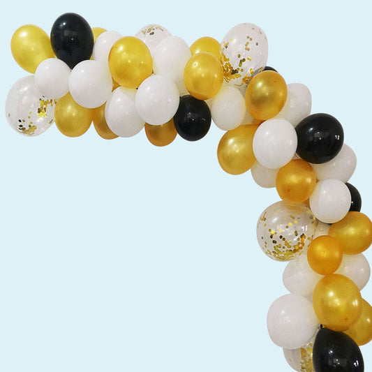 16" Balloon Garland Package Gold and White Balloons 110 Ct