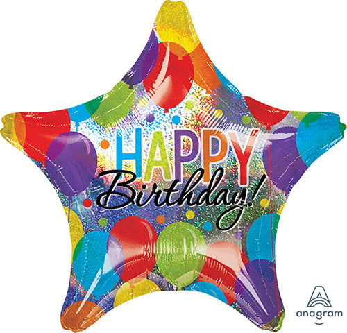 Balloon Bash Star Holographic 28in Metallic Balloon