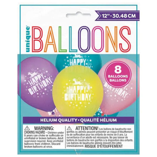 Unicorn 12in Latex Balloons 8ct