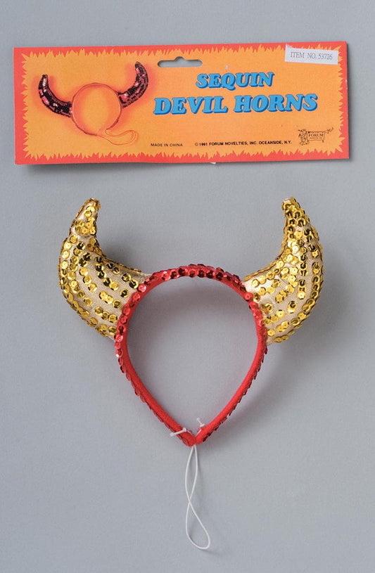 Devil  Horn Red and Gold  Sequin Headband