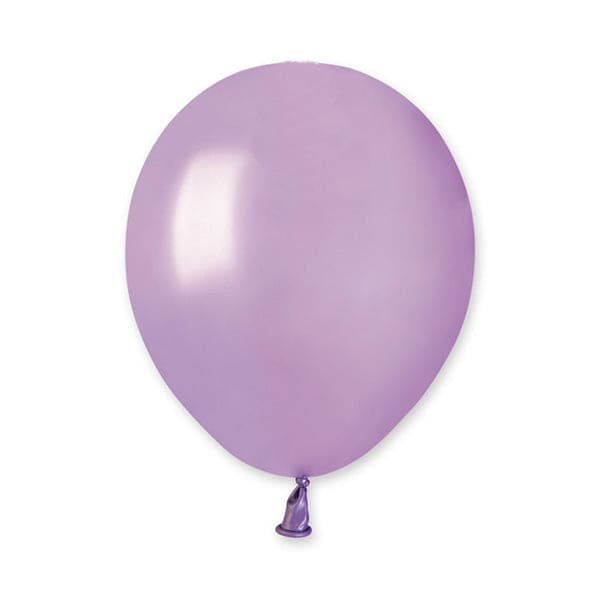 5in Metallic Latex Balloons Lavender 100ct