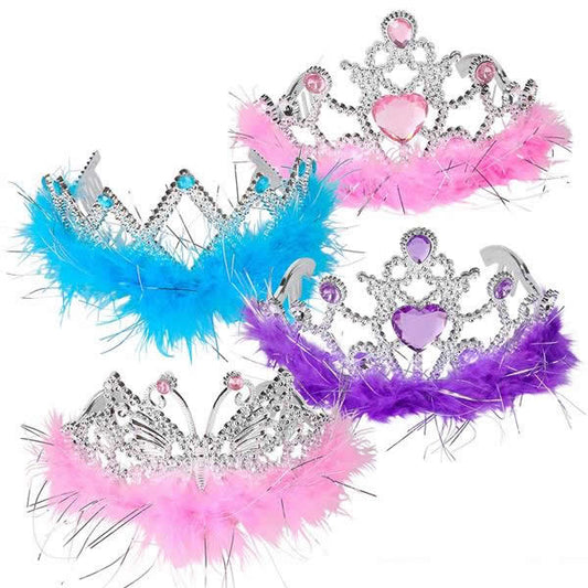 Crystal Studded 4in Feather Tiara 1ct