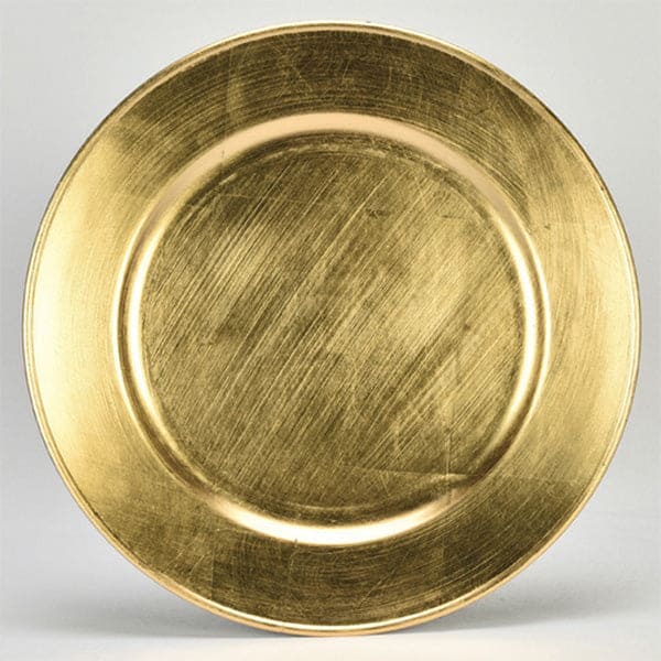 Charger 13in Plastic Plate Gold 1ct