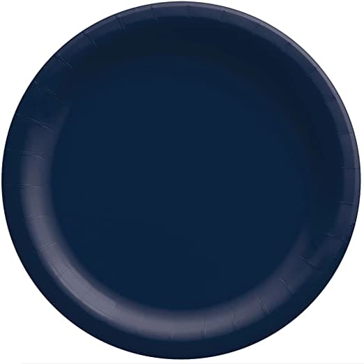 True Navy 7in Round Luncheon Paper Plates