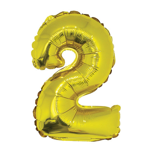 16in Gold Number 2 Balloon (DOES NOT FLOAT)