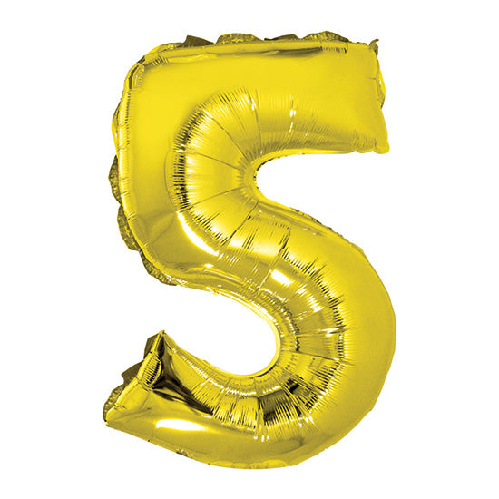 16in Gold Number 5 Balloon (DOES NOT FLOAT)