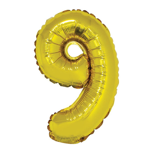 16in Gold Number 9 Balloon (DOES NOT FLOAT)