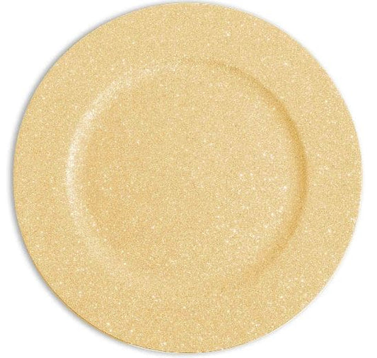 Glitter Plastic Charger Plate 13in - Gold