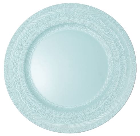 Eyelet Plastic Charger Plate with Decorative Edge 13in - Blue