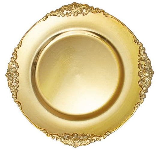 Filigree Edge Plastic Charger 13in Gold