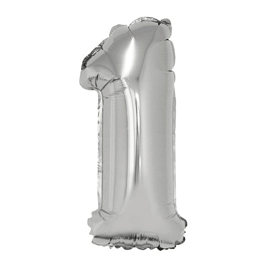 16in Silver Number 1 Balloon (DOES NOT FLOAT)