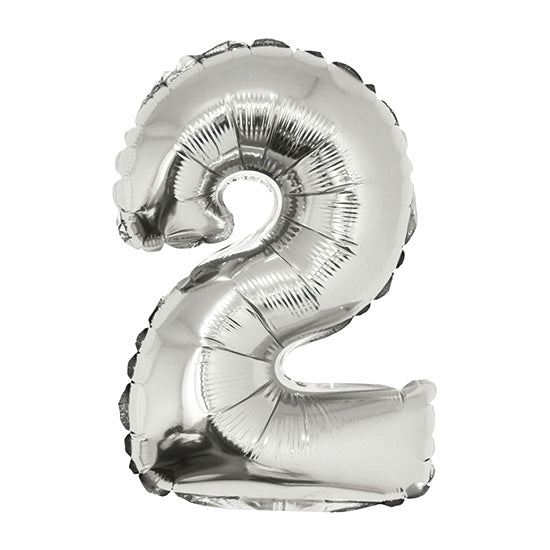 16in Silver Number 2 Balloon (DOES NOT FLOAT)