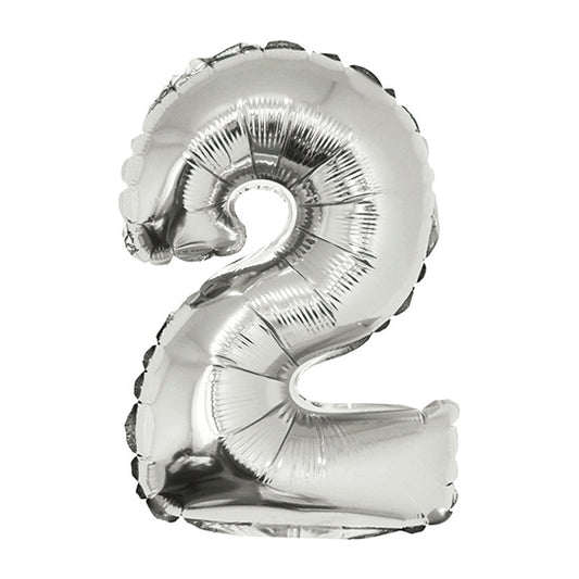 16in Silver Number 2 Balloon (DOES NOT FLOAT)