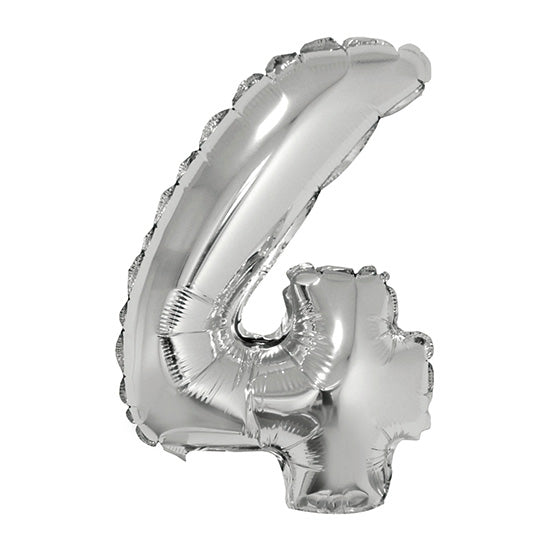 16in Silver Number 4 Balloon (DOES NOT FLOAT)